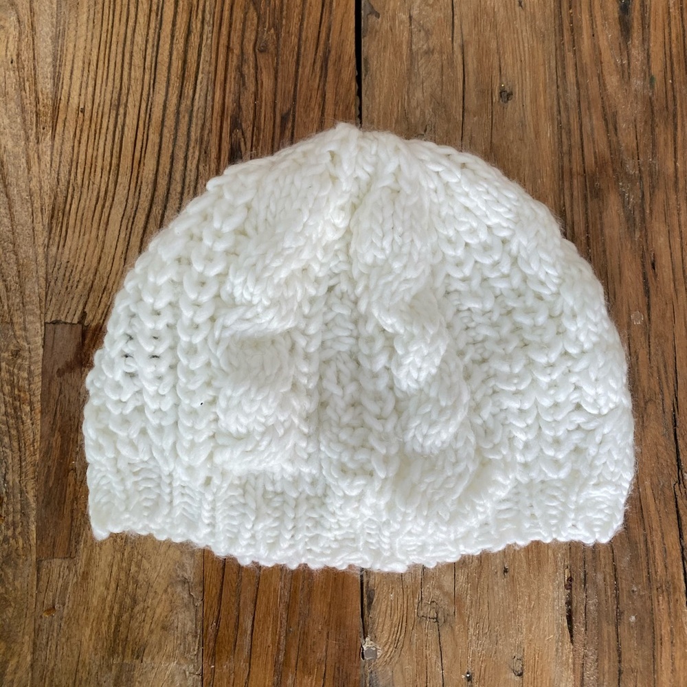 White Acrylic Winter Hat